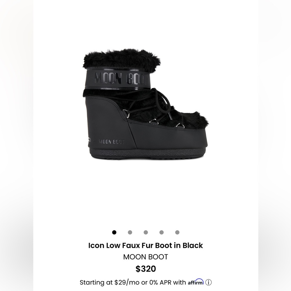 Moon Boot Icon Low Faux Fur Boot in Black 36/38